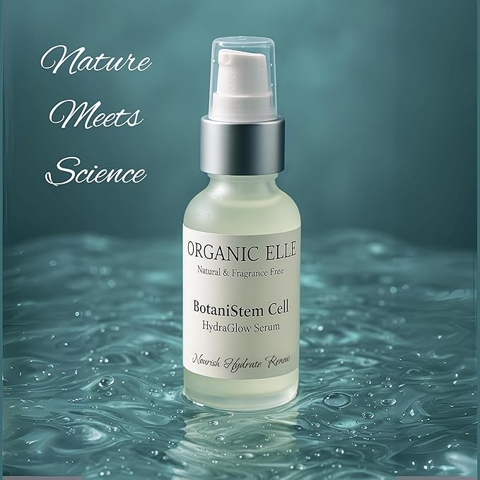 BotaniStem Cell HydraGlow Serum - Organic Natural Anti-Aging Face Serum with Plant Stem Cells, Hyaluronic Acid & Antioxidants for Hydrated, Radiant Skin