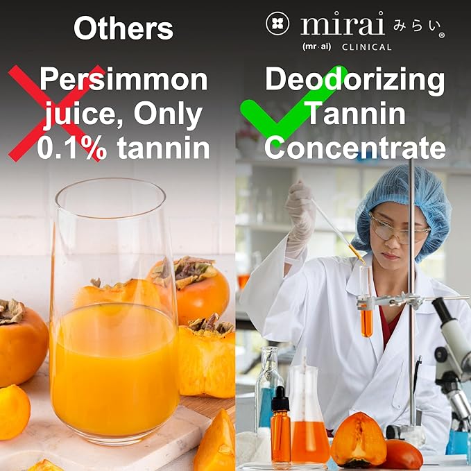 MIRAI Clinical Persimmon Soap Bar for Old People Smell - Nonenal Solution - Japanese Persimmon and Green Tea Extract - For Men and Women - Gentle on All Skin Types - Natural Body Odor Soap