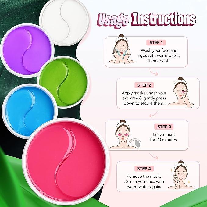 Anti-Aging Under Eye Patches - 60 PCS for Puffy Eyes, Dark Circles, Bags, Wrinkles with Niacinamide, Caffeine, Hydrolyzed Collagen & Centella Asiatica