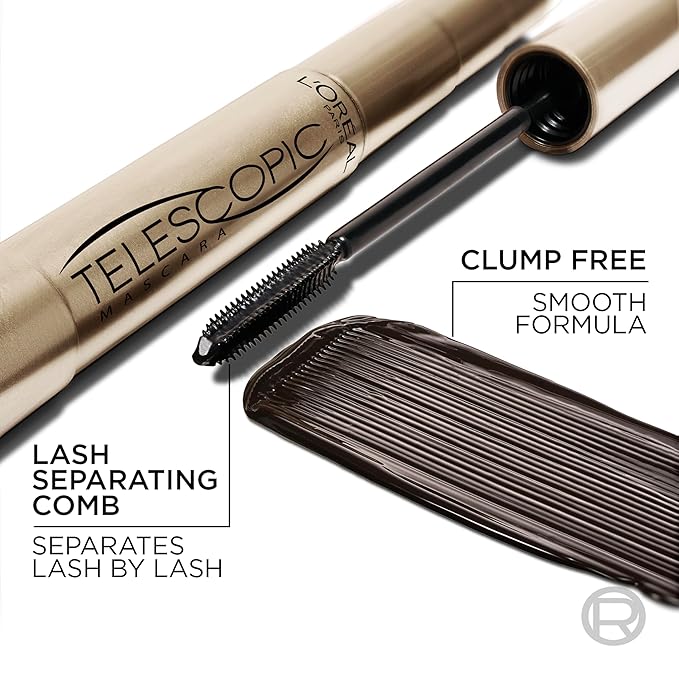 L'Oreal Paris Makeup Original Telescopic Lengthening Mascara, Waterproof Black
