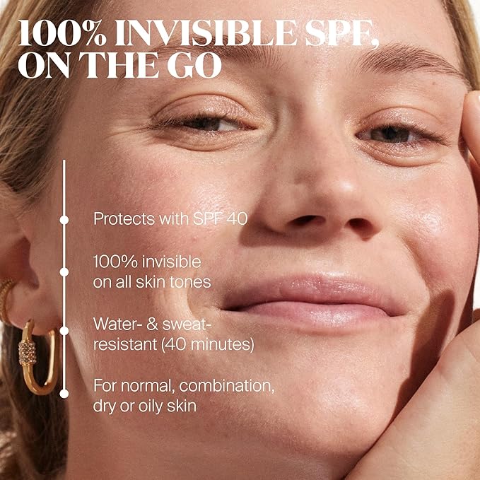 Supergoop! Unseen Sunscreen Stick SPF 40 Invisible Sun Protection - Broad Spectrum Face Sunscreen - Glides Over Makeup - Natural Finish - For All Skin Types - 0.7 fl oz