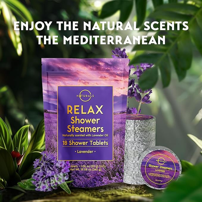 Shower Steamers Aromatherapy - Birthday Gifts for Women - Shower Bombs Aromatherapy, Spa Day Essentials, Relaxation Spa Gifts - Self Care Unique Gifts for Women and Men (Lavender 18 Count)