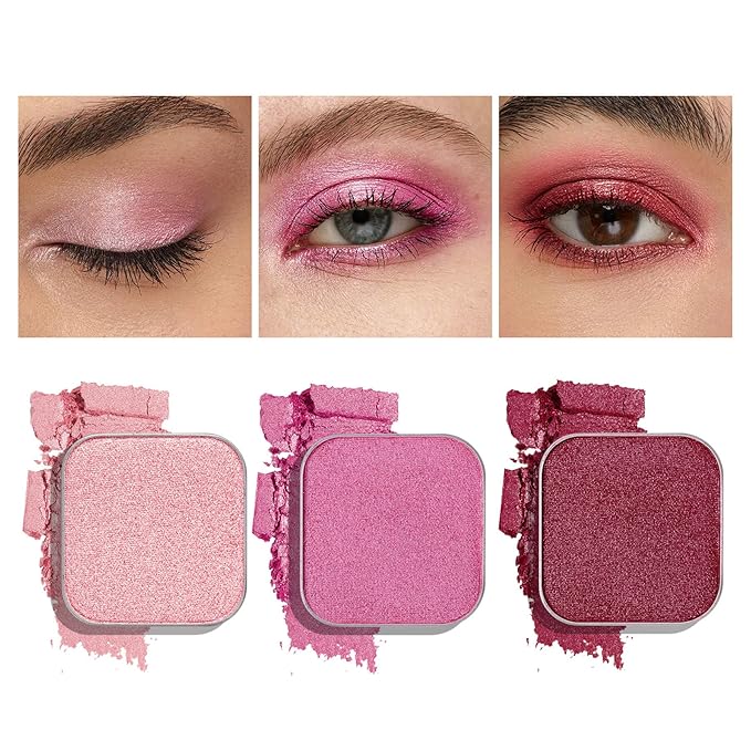 3-Color Eyeshadow Combo Pack – Matte & Shimmer Neutral Shades,Powder, Highly Pigmented, Long-Lasting, Refills Pans for Custom Magnetic Palette