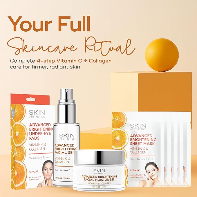 Vitamin C & Collagen Regimen - Anti-Aging, Collagen Boosting, Firming - Clean Beauty, Cruelty-Free Korean Skin Care for All Skin Types - Set of 4