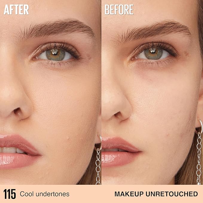 Maybelline Super Stay Lumi-Matte Foundation, Lightweight and Buildable Full Coverage Foundation Makeup For Up To 30HR Wear, 115, 1 Count