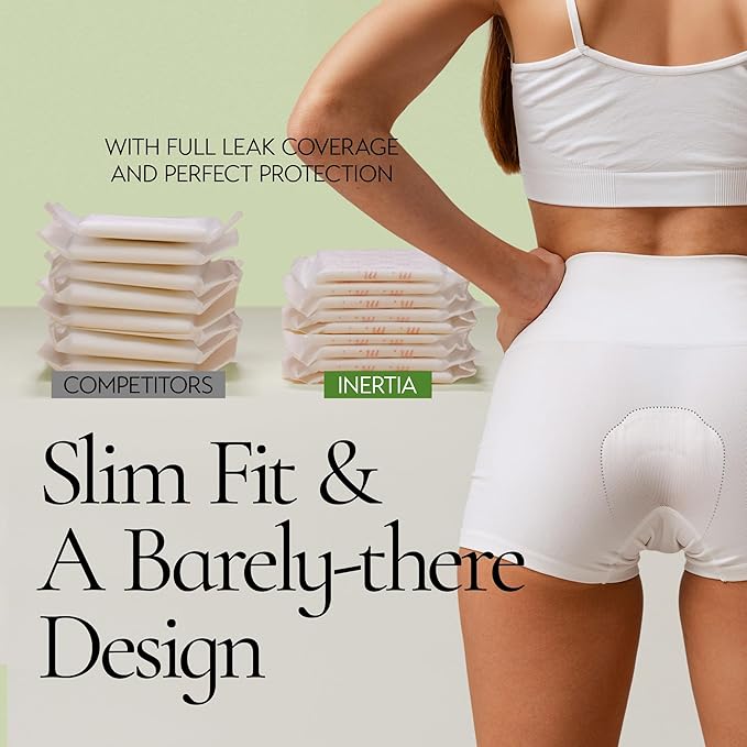 Truly Organic INERTIA Pads - The Prism with Wings for Women Heavy Absorbency (10 Count) - The Best Absorbency, NO Petroleum-Based microplastic, Chlorine, or Fragrance. (Pack of 1)