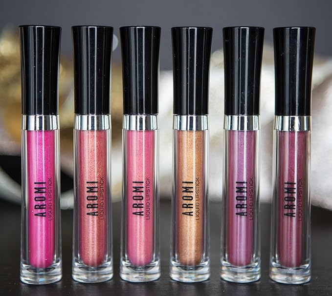 Aromi Violet Plum Metallic Liquid Lipstick | Dark Purple Lip Color with a Shimmery Finish, Vegan, Cruelty-free, Long-Lasting and Smudge Proof Lipstick (Silver Plum)