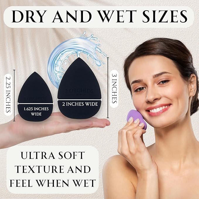 Super Soft Beauty Blender Sponge Set of 2, Makeup Sponges for Foundation, Liquid, Cream and Powder, Beauty Blender pack for Blending, makeup sponges for foundation