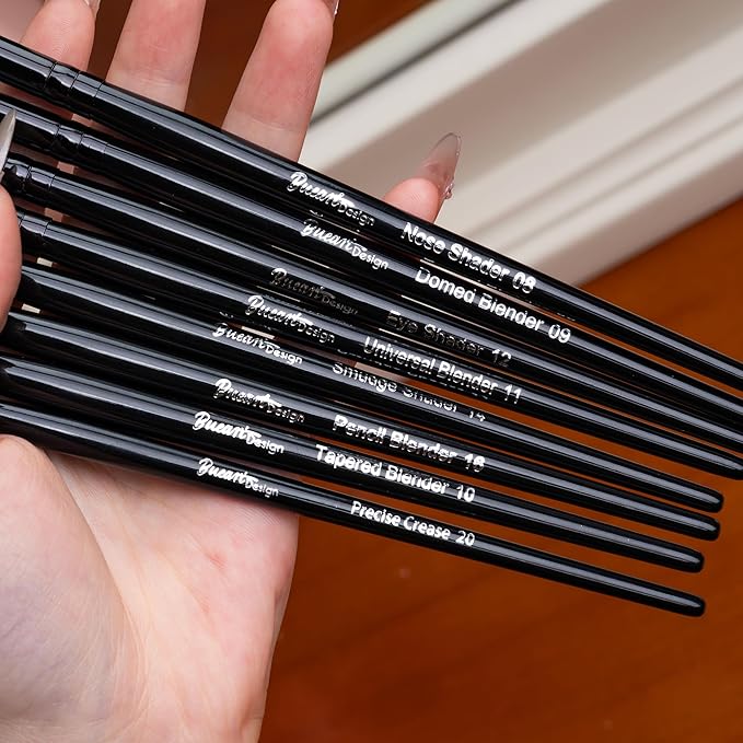 Bueart Design 15Pcs Professional Eyeshadow Brushes Set,Labled Eye Brush Set Kit Essential for eye shadow concealer blending application by Ultra Soft Density Hair