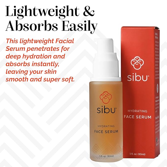 Sibu Hydrating Facial Serum, Made From Premium Sea Buckthorn Oil & Hyaluronic Acid (1oz) – Hydrates Dry Skin, Brightens Complexion & Reduces Blemishes