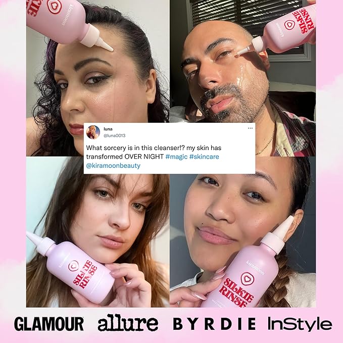 Kiramoon Face Wash Silkie Rinse Hydrating Gentle Face Cleanser for Dry or Sensitive Skin - Hydrating Makeup Remover & Face Wash w/Ceramides & Squalane