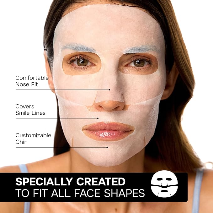 SimplyVital Collagen Facial Mask with Retinol & Hyaluronic Acid - Hydrating Face Masks Skincare - Visibly Firming and Lifting T Line & V Line Sheet Mask for Women - Mascarillas Para la Cara - 7 Pack