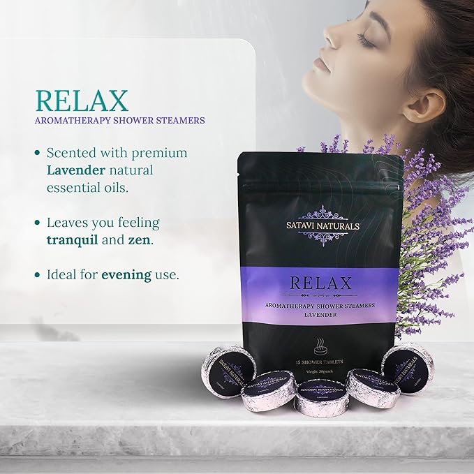 Aromatherapy Shower Steamers (15-Pack) Revive - Eucalyptus & Mint Scented Vapor Tabs for Self-Care, Aromatic Shower Bath Bombs, Natural Essential Oils for Women & Men