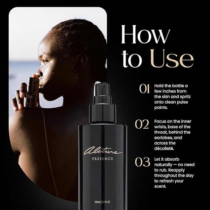 Alitura Presence Natural Fragrance – Clean, Unisex Perfume for Men and Women with Sandalwood, Cardamom & Ylang Ylang – Non-Toxic, Vegan, Long-Lasting Scent, 100ml