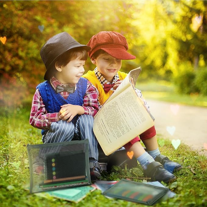 6 Pieces Mesh Makeup Bags Mesh Cosmetic Bag Portable Travel Organizing Zipper Pouch Toiletries Makeup Pouches for Home Office Travel Accessories