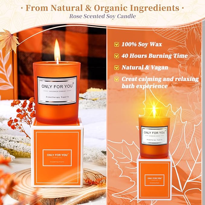 13PCS Fall Gifts Orange Gifts for Women,Thank You Birthday Baskets for Women Wife Mom Sister Friend Girlfriend Teacher Get Well Self Care Package Graduation,Sympathy,Retirement