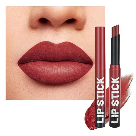 Cherry Red Matte Lipstick，Creamy Silky Matte+Lipsticks，Hydrating Balm-in-Lipstick，Velvety Finish for Women Daily Lip Makeup，High-pigment Formula，Easy to use and color，Vegan & Cruelty-Free 07#