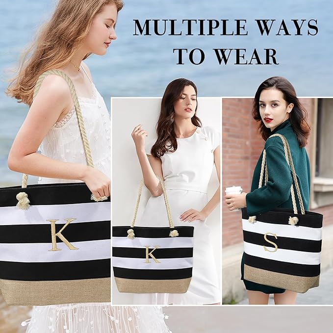 YOOLIFE Beach Bags for Women - Travel Canvas Beach Tote, Pool Waterproof Bag, Travel Essentials, Gifts for Women Birthday