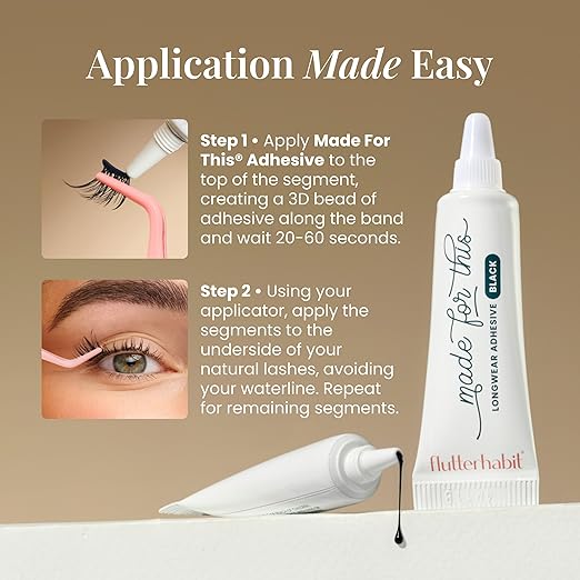 Made for This Eyelash Extension Adhesive - All-Day Hold Lash Cluster Glue for Effortless, Long-Lasting, Stunning Lashes - All-in-One Lash Glue (Black)