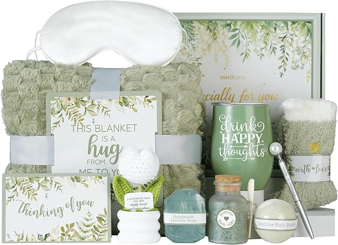 InnoBeta Self Care Gift Baskets for Women, Relaxation Gifts for Women, Useful Relaxing Gifts, Stress Relief Gifts for Her on Birthdays, Christmas