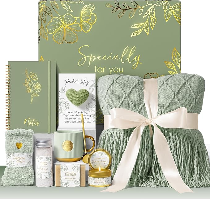 Self Care Gifts for Women Get Well Soon Gift Baskets, Unique Christmas Birthday Gifts for Women Spa Care Package, Sympathy Inspirational Thinking of You Gift Set for Mom Sister Friend Wife Girlfriend