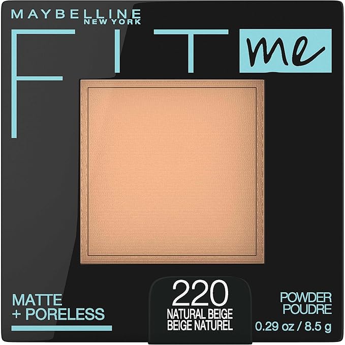 Maybelline Fit Me Matte + Poreless Pressed Face Powder Makeup & Setting Powder, Natural Beige, 1 Count