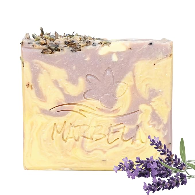 Marbela Cosmetics Lavender Dream Handmade Soap Bar - Made in USA, Vegan Friendly, Palm Oil Free, Natural Bar Soap - Gentle Face & Body Soap for Daily Skin Care, Moisturizing & Nourishing - 3.5 oz