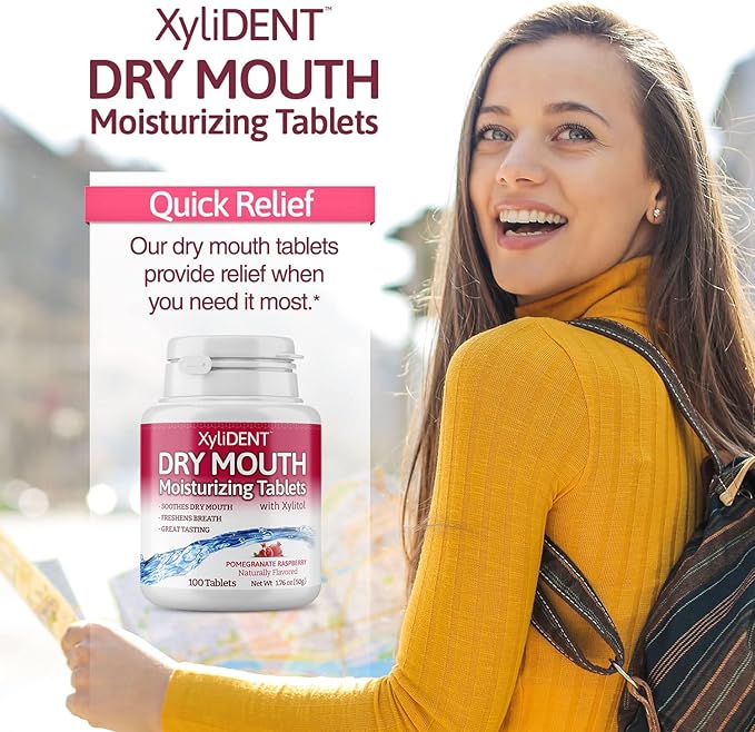 Nature's Stance XyliDENT Xylitol Tablets for Dry Mouth Relief - Stimulates Saliva, Freshens Breath, Reduces Acid Production, Fast Acting Extended Relief, 100 Count