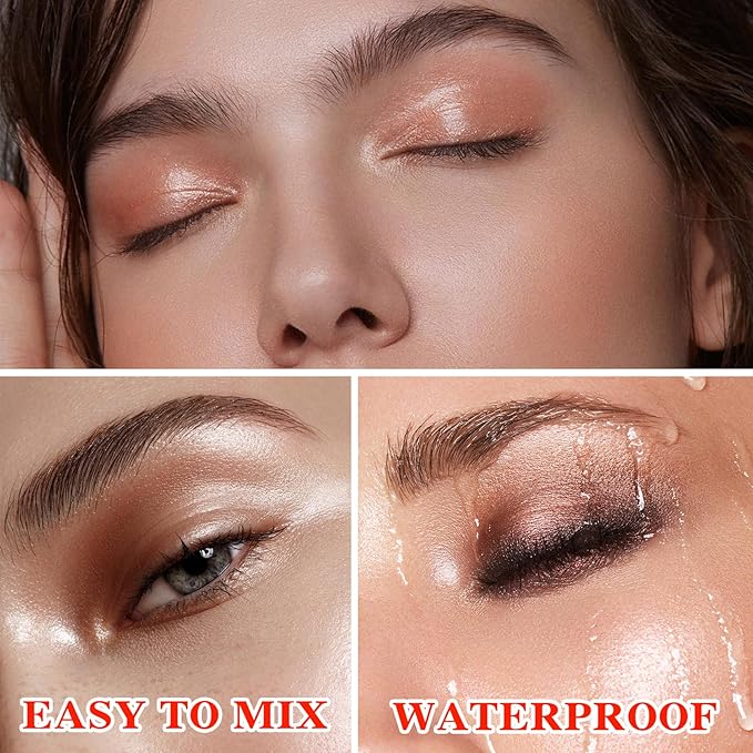 12 Colors Makeup Naked Eyeshadow Palette,Nude Matte Shimmer Eyeshadow Palette,Natural Glitter Pigment Eye Shadow Pallete Set Smokey Eye Professional Beauty Makeup Kit(Pearl+Matte)