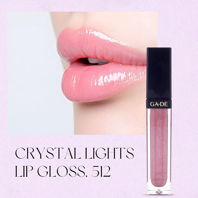 GA-DE Crystal Lights Lip Gloss, 512 - Enriched with Light-Reflecting Crystal Pearls - Smooth Silky, Rich Color - Moisturizes and Adds Shine - 0.2 oz