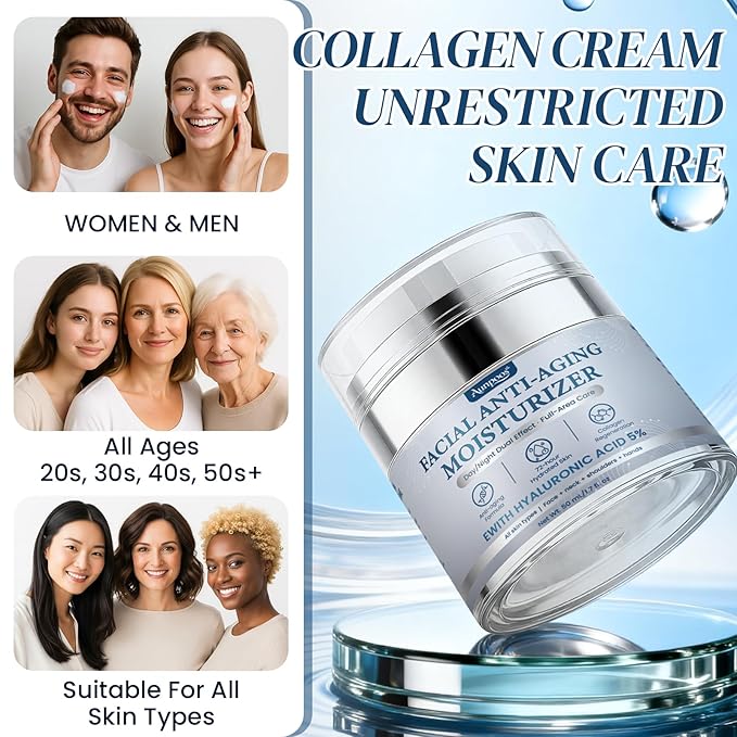 Collagen Cream for Face With Retinol and Collagen Used for Moisturizer Firming Anti Wrinkle Collagen Anti Wrinkle Day Night Creamfor Face Used for Women and Men 2Pack 1.7 Fl Oz