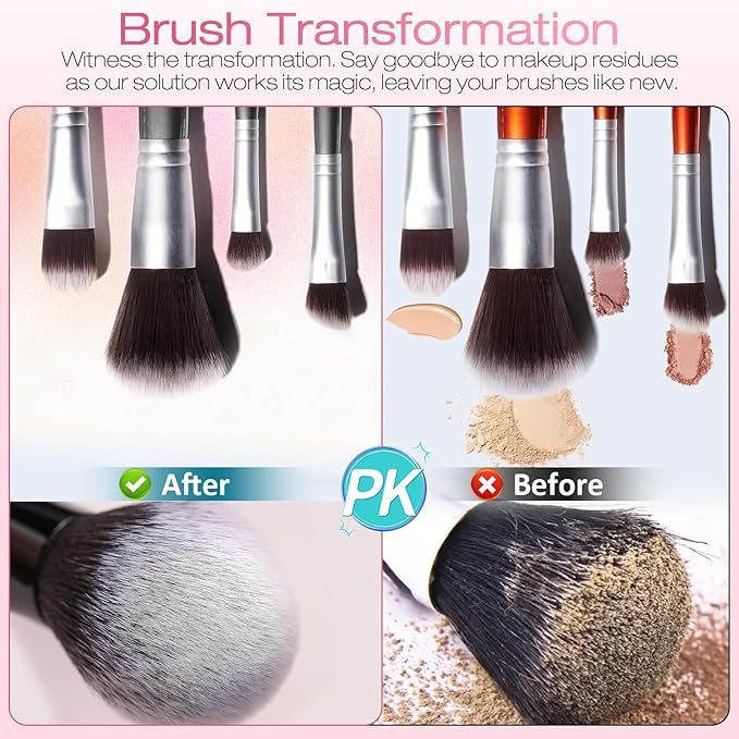 Norate Makeup Brush Cleaner, Make Up Brush Cleansers Solution, Makeup Cleaner for Makeup Brushes, Beauty Sponge, Powder Puff, Deep Clean Brush Shampoo, Gentle Formula Cruelty Free 5.3 FL.OZ