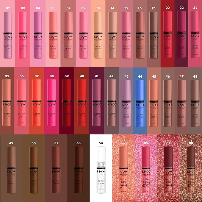 NYX PROFESSIONAL MAKEUP Butter Gloss Bling Lip Gloss, Non Sticky and Shiny Vegan Lip Makeup - She Got Money