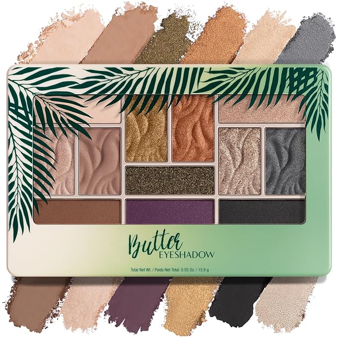 Physicians Formula Murumuru Butter Eyeshadow, 12-Shade Ultra-Creamy Palette with Murumuru & Tucuma Butters, Silky Soft Blendable Formula – Sultry Nights