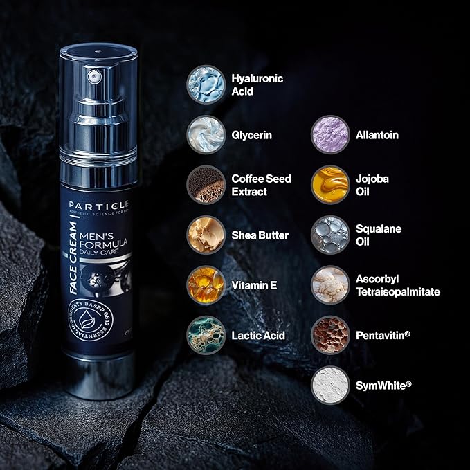 Particle 6-in-1 Face Cream for Men, Men’s Daily Hydrating Moisturizer with Vitamin C, Jojoba Oil, Vitamin E & Hyaluronic Acid, Skin Care Routine, Healthy Skin Support, Pack of 1, 1.7 FL OZ