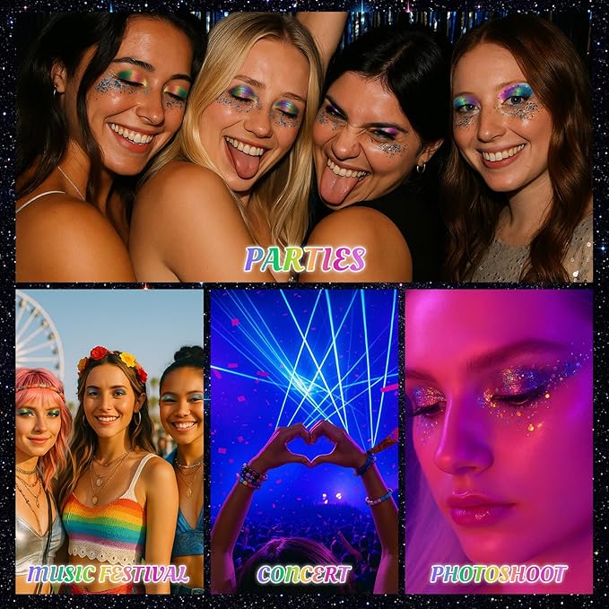 UCANBE Chameleon Multichrome Eyeshadow Palette, 10 Colors Shifting Chromatic Sparkling Metallic Eye Shadow, Multi-Use Blendable Holographic Glitter Shimmer Eye Makeup Palllet (Lunar Mirage)