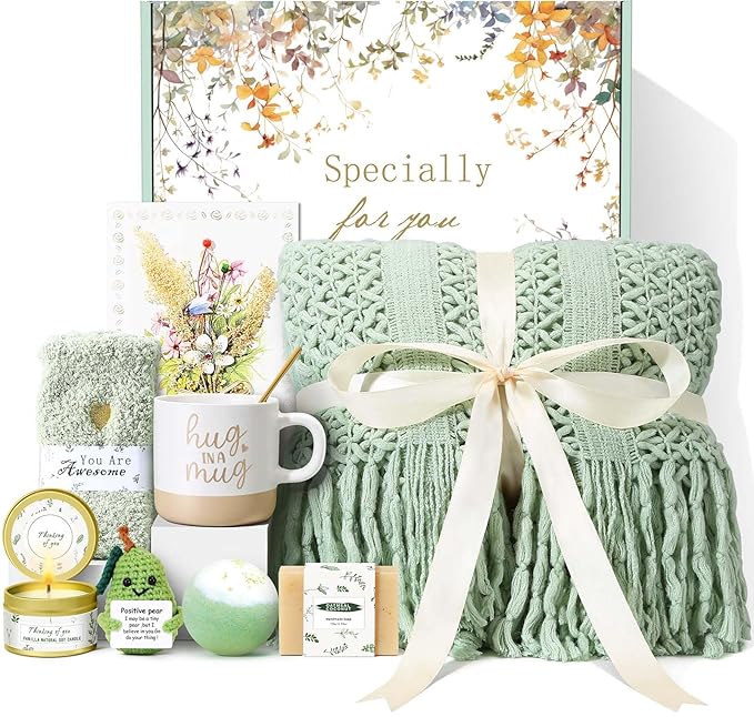 Self Care Gifts for Women Spa Gift Basket Birthday Gifts for Women , Get Well Soon Sympathy Gift Baskets Thinking of You Care Package , Relaxation Stress Relief Wellness Gifts for Mom Grandma Friends