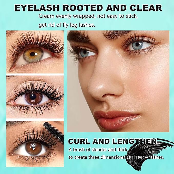 Mascara black eyeLash for Liquid Extensions Sensational Washable Long-Lasting Keep Your Lashes Thick And Waterproof Smudge-Proof Hypoallergenic 10.8g/0.39 OZ (Black)