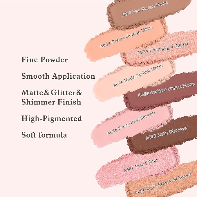 Red Brown Matte Single Eyeshadow Makeup Powder Palette，High Pigment Blendable Formula Eye Makeup for Women，Neutral Eye Shadow，sombras para ojos，Longwear Waterproof，Vegan & Cruelty-Free，Eyeshadow Gift