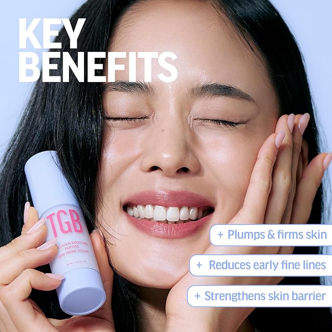 Collagen-Boosting Peptide Skin Drink Serum 1.01 fl oz | Korean Face Serum with Penta Peptides & Hyaluronic Acid | Hydrating, Plumping & Firming