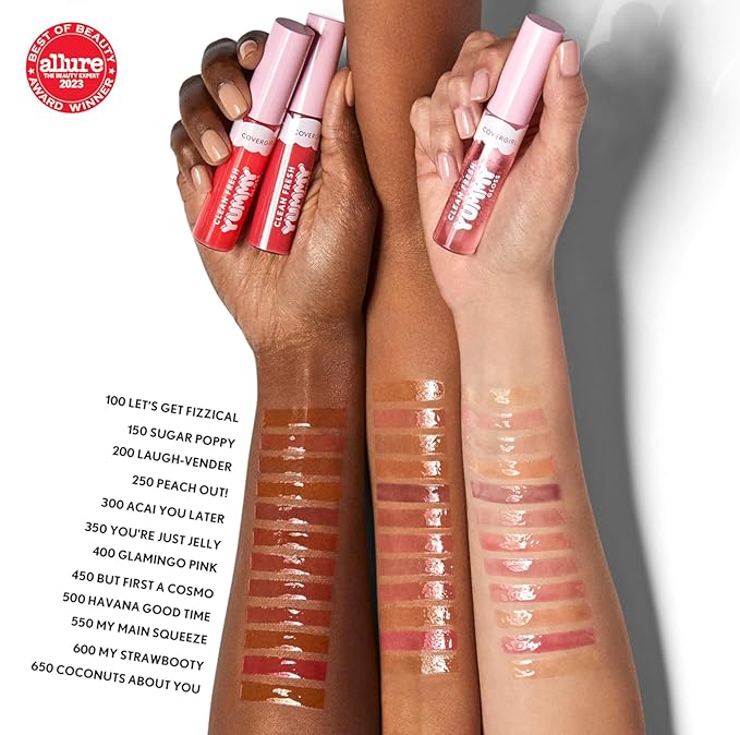 COVERGIRL Clean Fresh Yummy Lip Gloss, Sheer, Natural Scents, Vegan Formula - 300 Acai You Later, 0.33 fl oz