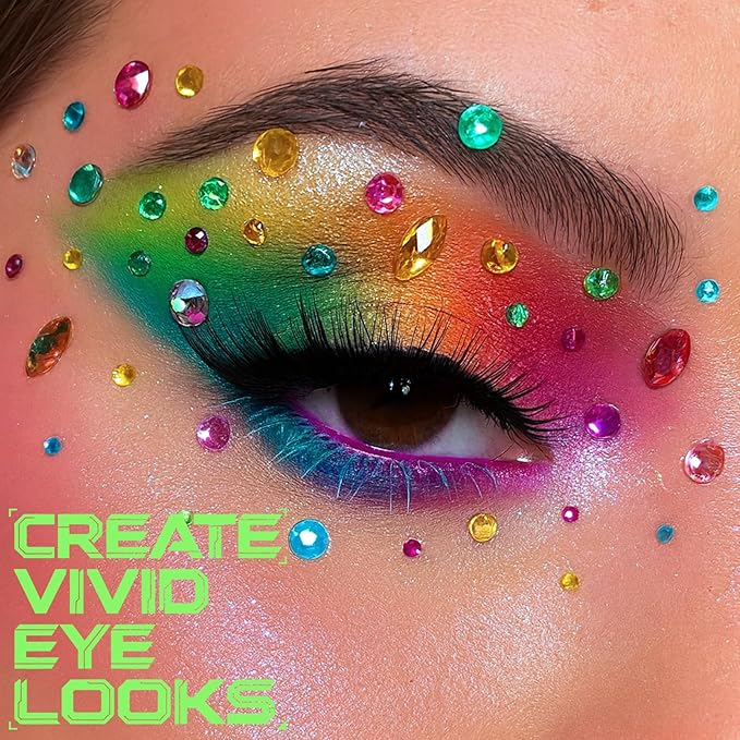 UCANBE Bright Colorful Neon Rainbow Makeup Eyeshadow Palette 15 Shades Green Purple Yellow Make Up Pallets Kit Vibrant Shimmer Matte Pigmented Blendable - Fruit Punch