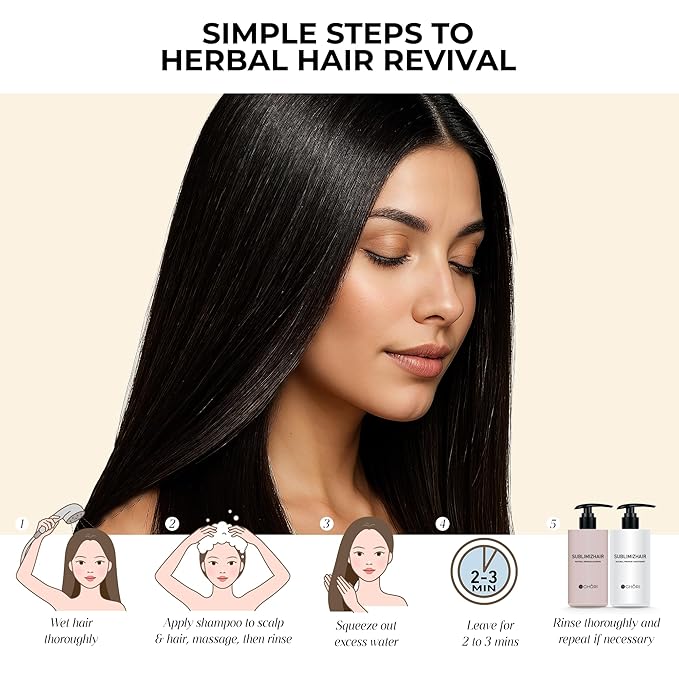 Sublimizhair Herbal Premium Shampoo & Conditioner for Silky Smooth Hair | Detangles, Strengthens Damaged Strands | Deep Hydration & Frizz Control, Nourishing | Sulphate-Free, 500ml/16.9 fl oz