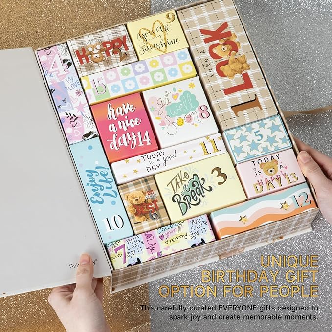 Gifts for Women, 15pc Gift Baskets for Women Birthday Box, Get Well Soon, Thinking of You Care Package, Sunshine and Wellness Presents for Her, Self Care Package/Brithday, Thinking of You gifts