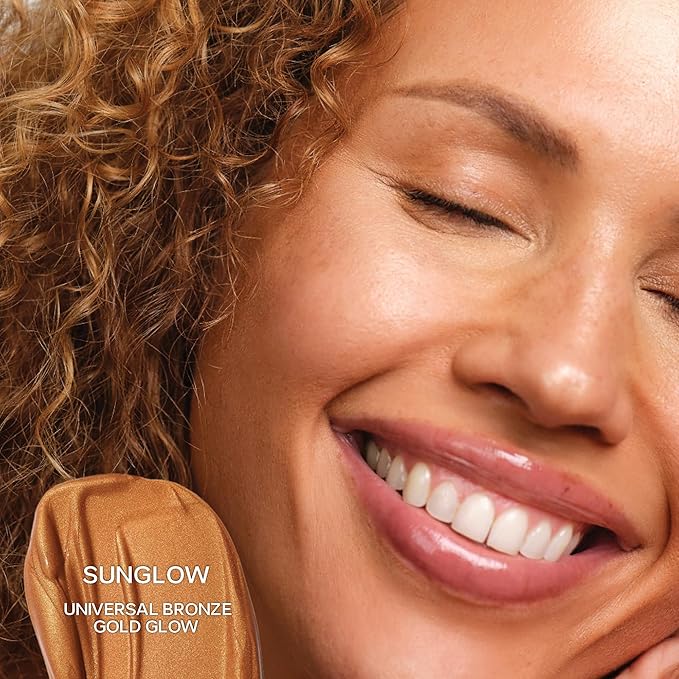 Saie Glowy Super Gel - Hydrating Makeup Primer and Illuminating Glow Serum Enriched with Vitamin C and Squalane Oil - All-Over Liquid Highlighter Makeup for Instant Glass Skin - Sunglow (1 oz)