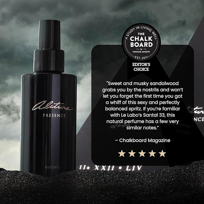 Alitura Presence Natural Fragrance – Clean, Unisex Perfume for Men and Women with Sandalwood, Cardamom & Ylang Ylang – Non-Toxic, Vegan, Long-Lasting Scent, 100ml