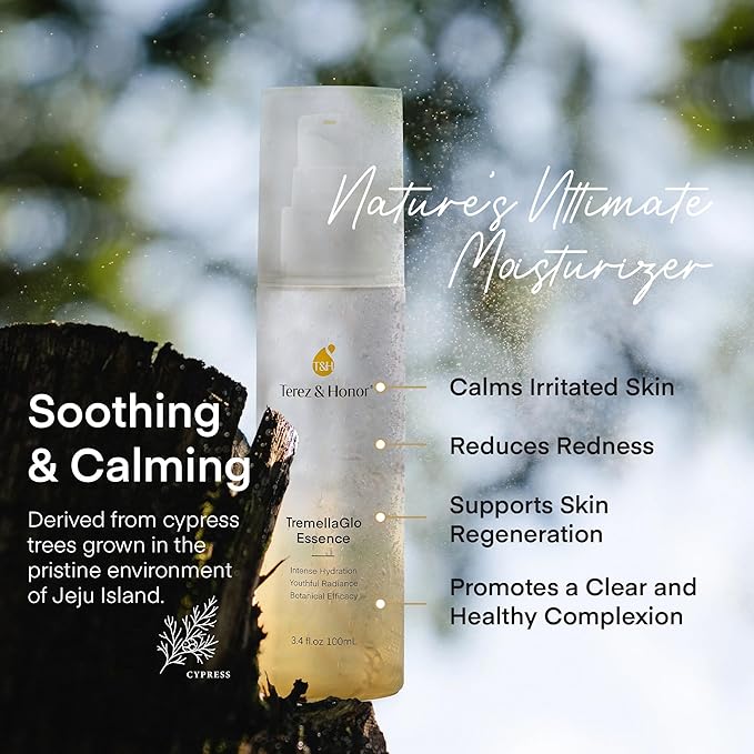 TEREZ & HONOR TremellaGlo Face Serum: Hydrating Facial Serum for Glass Skin - Korean Skincare Formula with Snow Mushroom & Hyaluronic Acid, for Sensitive & Dry Skin, Vegan, 3.4 FL OZ/100mL