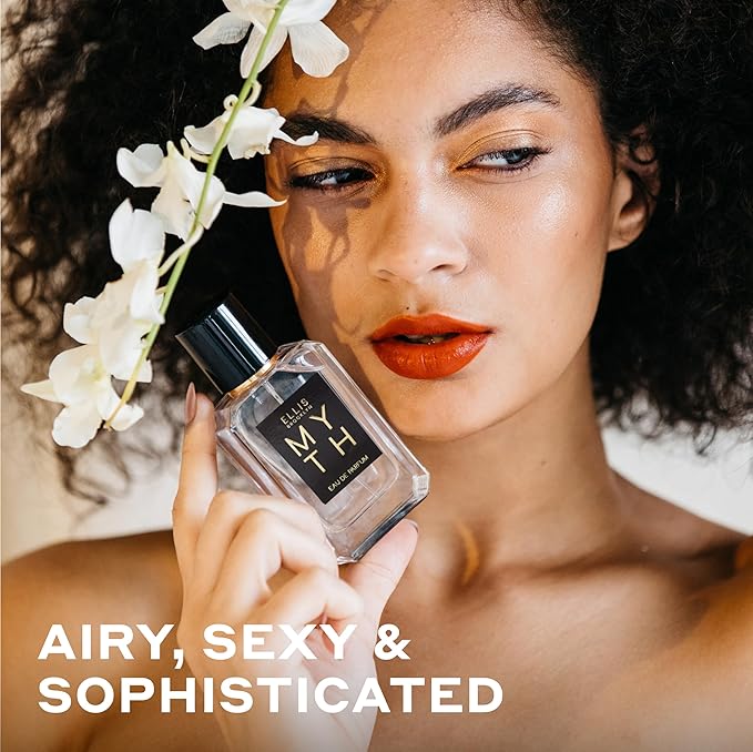 Ellis Brooklyn MYTH Eau de Parfum, Travel Spray, Jasmine Musk Perfume for Women, Clean, Vegan, Paraben-Free, Long Lasting, Notes of Bergamot, Tiger Orchid & White Cedarwood,10ml / 0.33 Fl Oz
