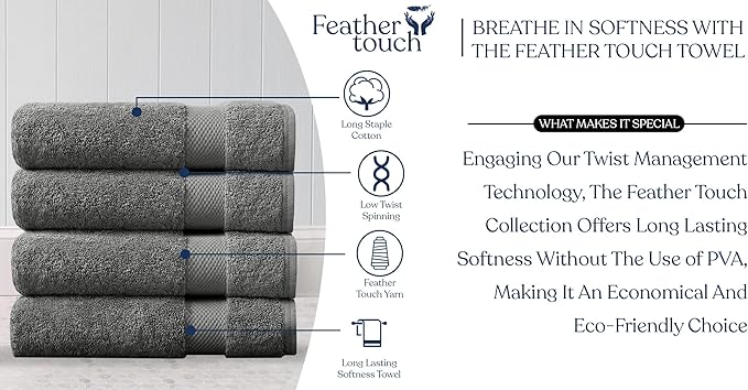 Delara Organic Cotton Luxuriously Plush Bath Sheet Pack of 4 | GOTS & OEKO-TEX Certified | Premium Hotel Quality Towels | Feather Touch Technology|650 GSM Long Staple|Soft, Quick Dry & Ultra-Absorbent