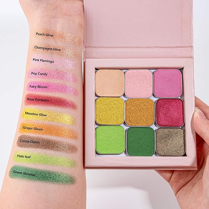 Magnetic Single Shimmer Bronze Eyeshadow with Metal Pan, Pressed Powder Refill, Ideal for Smoky Eye Makeup and DIY Empty Magnetic Palette (Cocoa Charm)